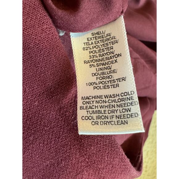 LOFT Burgundy High-Waisted Flare Skirt - Picture 3 of 5